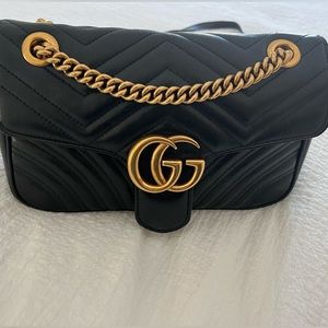 Authentic GUCCI small gg Mormont shoulder bag